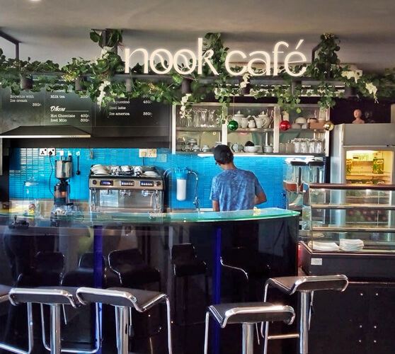 Nook Cafe nookcafe - Ward Place location exterior and interior view - Premium coffee experience
